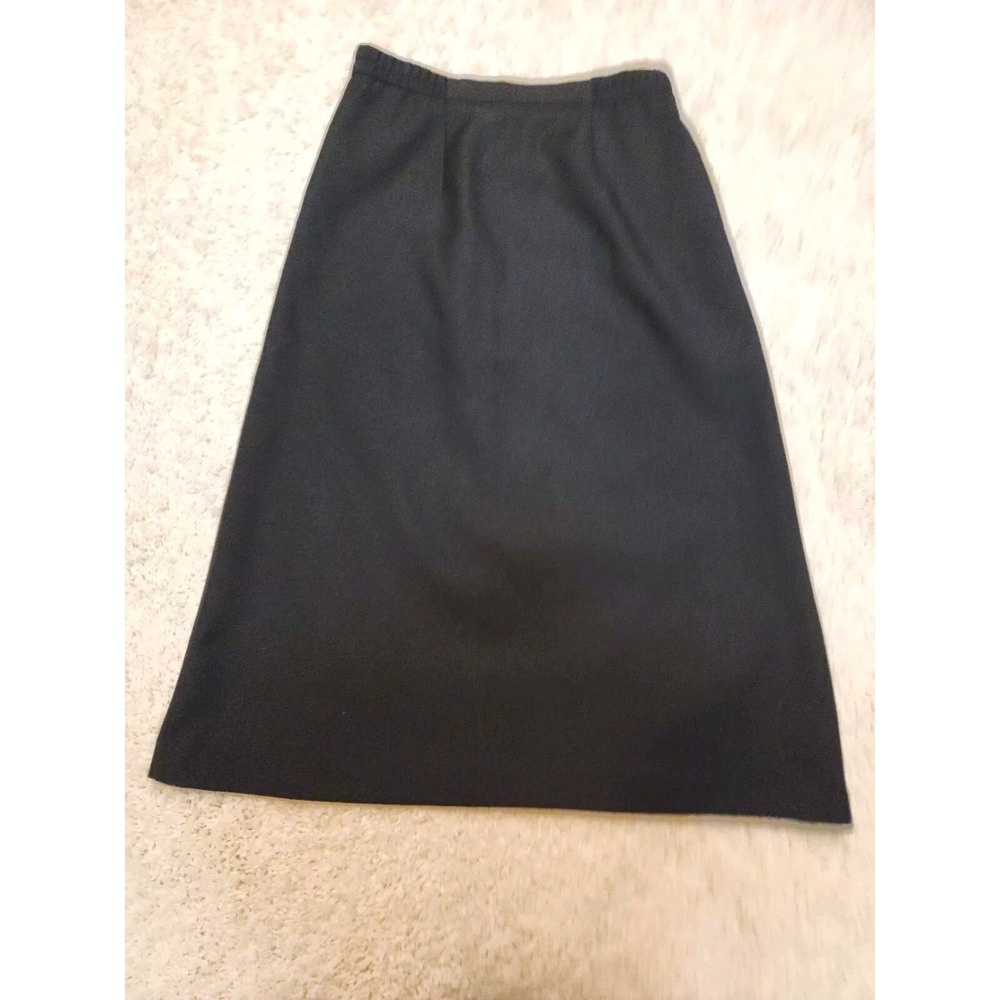 VINTAGE Haberdashery Womens Corporate A line Skirt Black Size 10 Two Pockets - Picture 15 of 15